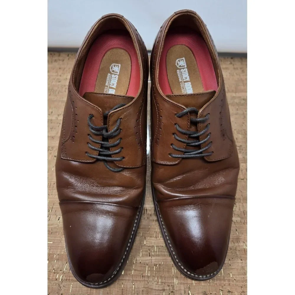 Stacy Adams Maddox Mens 10W Brown Leather Brogue Casual Dress  Oxfords‎ Shoes